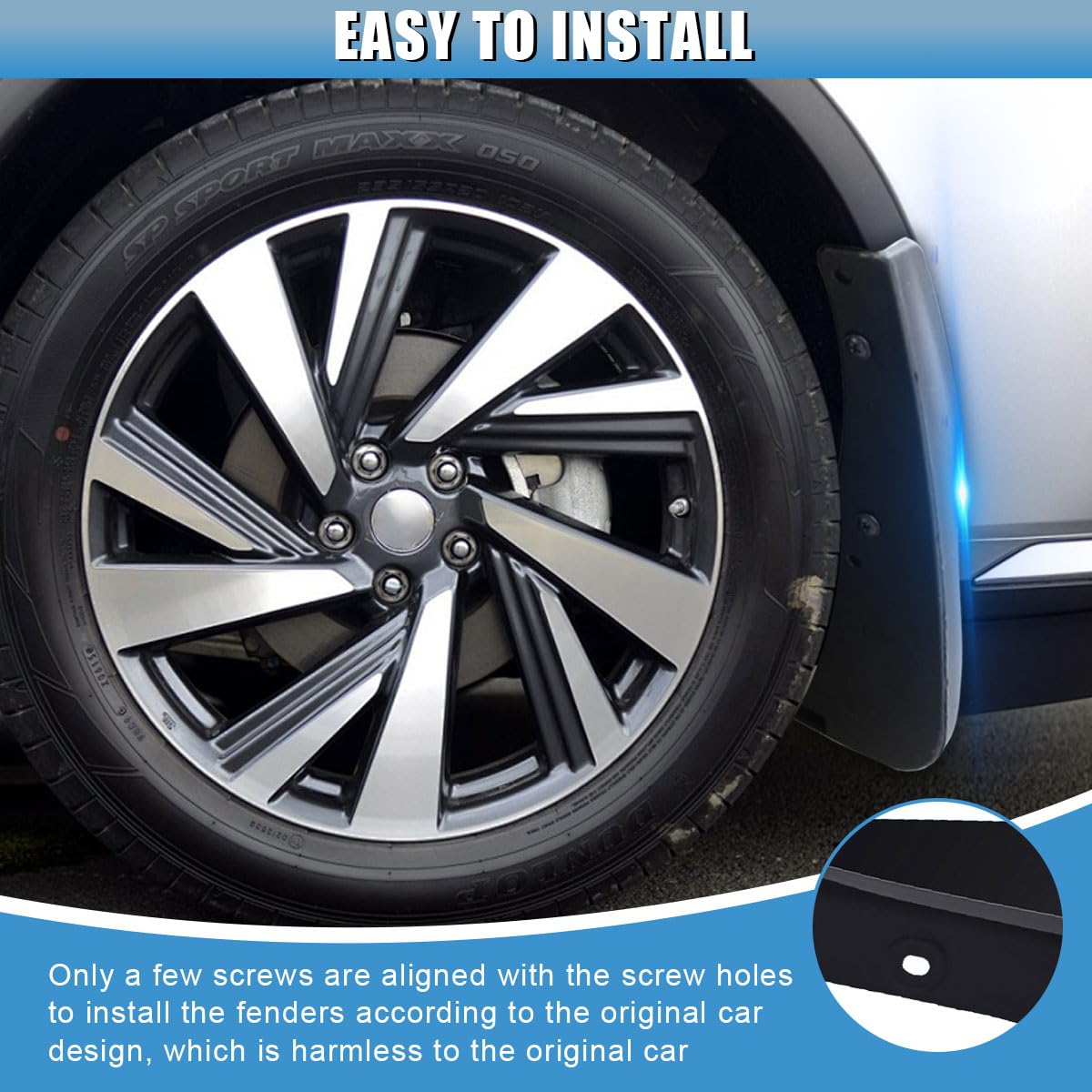 GAOLAOSY detail of mounting holes and screws for easy install