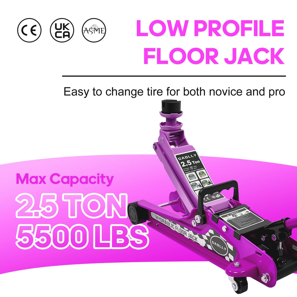 GAOLLY low-profile side view under car showing tight clearance reach benefit access