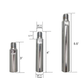 Gaquolam threaded extension close-up showing durable nickel-plated finish