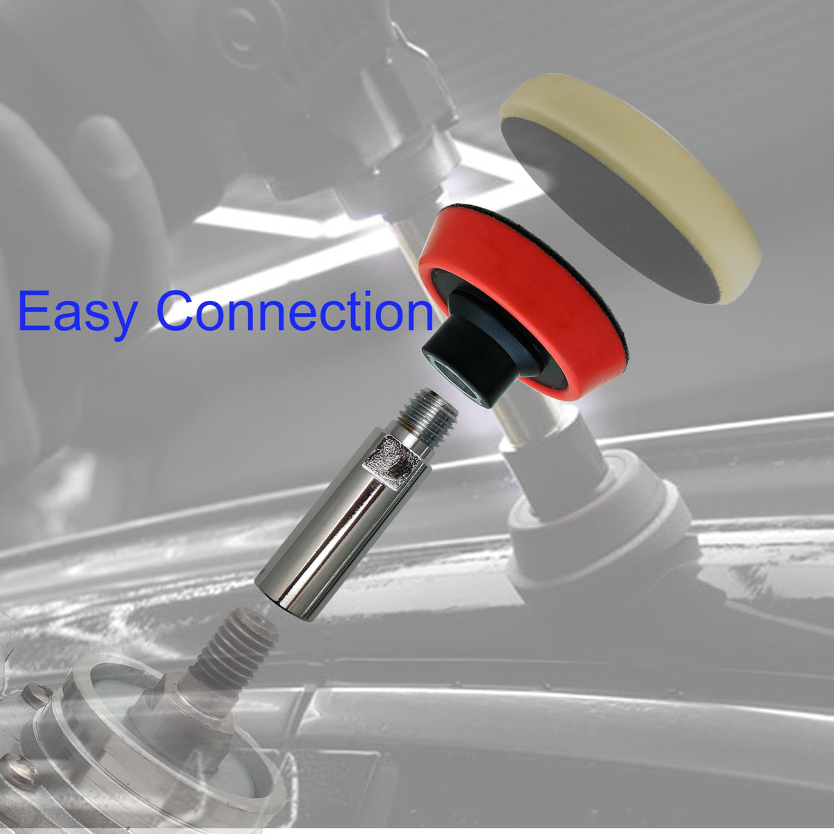Gaquolam used on car surface demonstrating precision polishing control