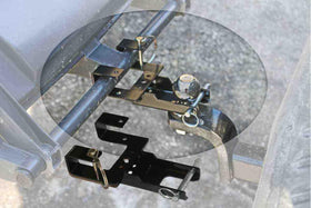 Garbage Commander attached to lawn trailer showing compatibility