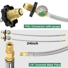 GardenNow close-up of solid brass POL Acme fitting for secure tank connection and corrosion resistance