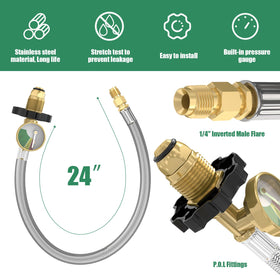 GardenNow close-up of 1/4" inverted male flare end fitting ensuring tight regulator attachment