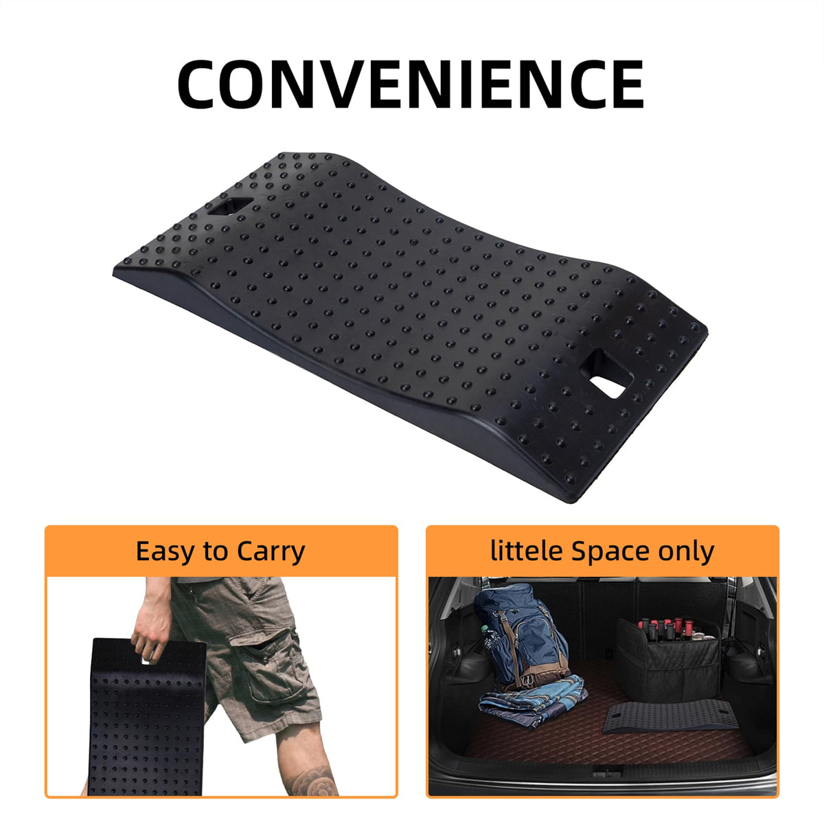 GarfatolRv ramp installed under car tire illustrating stability and protection benefit