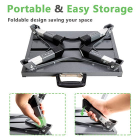 GarfatolRv leg adjustment detail showing push-button locks for secure height benefit