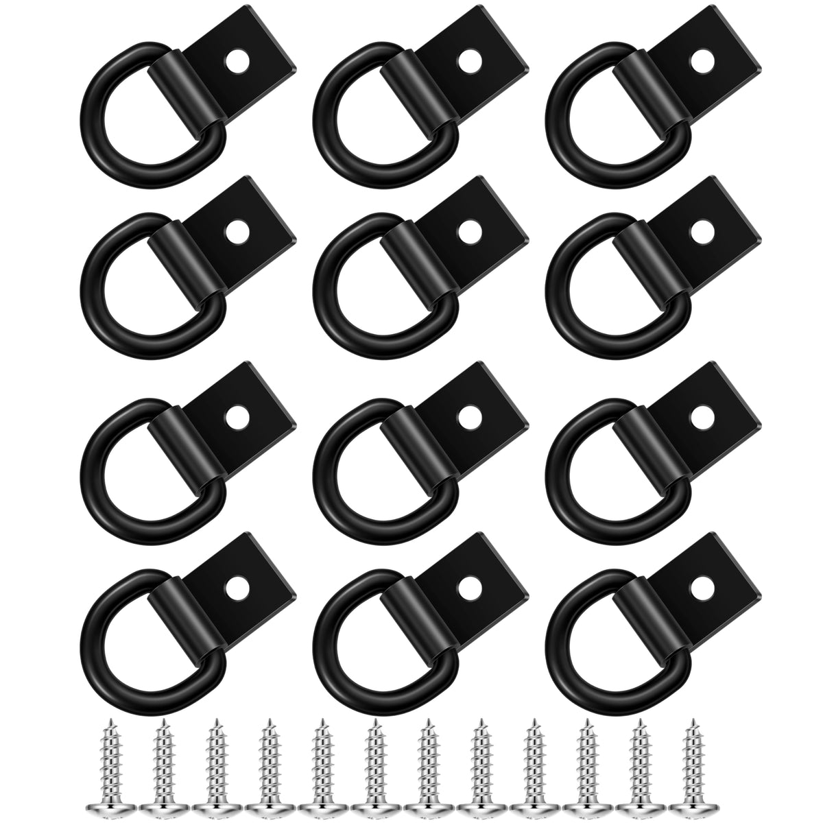 garini D ring front packaging showing full 12-piece kit and screws for easy installation