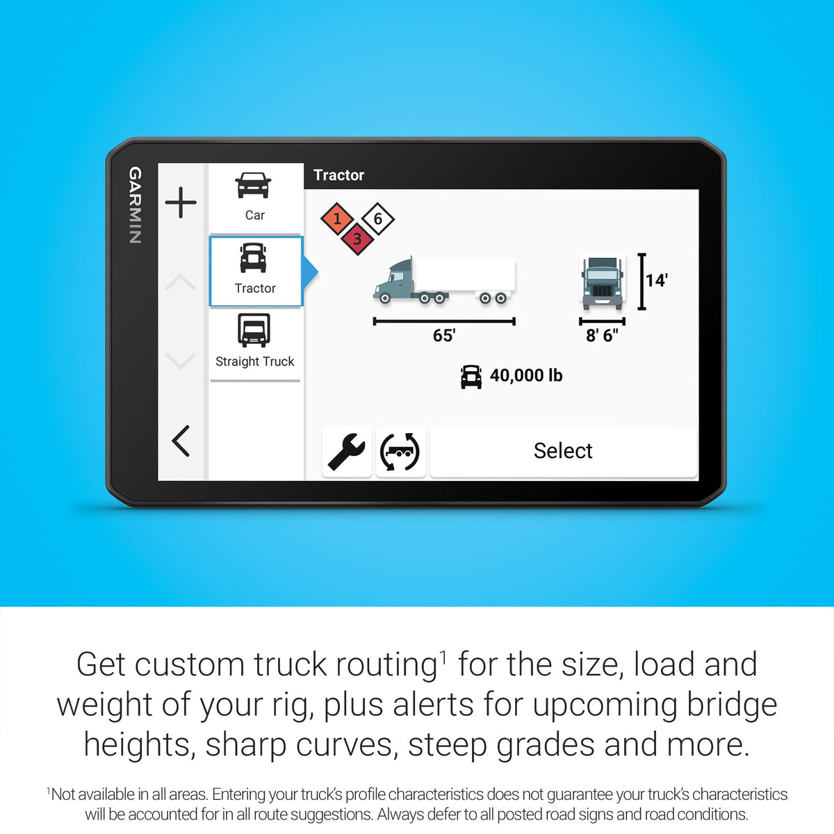 Garmin dēzl OTR720 aerial arrival view helping plan approaches to loading docks