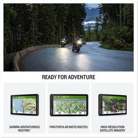 Garmin zūmo XT3 screen with downloadable satellite imagery for route preview