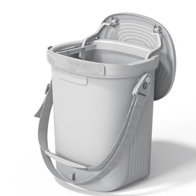 Garoopion front view with flip cover sealing odors and spills