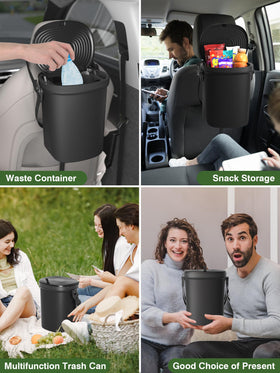 Garoopion attached to car headrest demonstrating secure anti-tip benefit