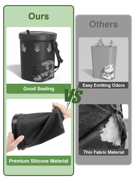 Garoopion open flip cover revealing interior for easy waste access benefit