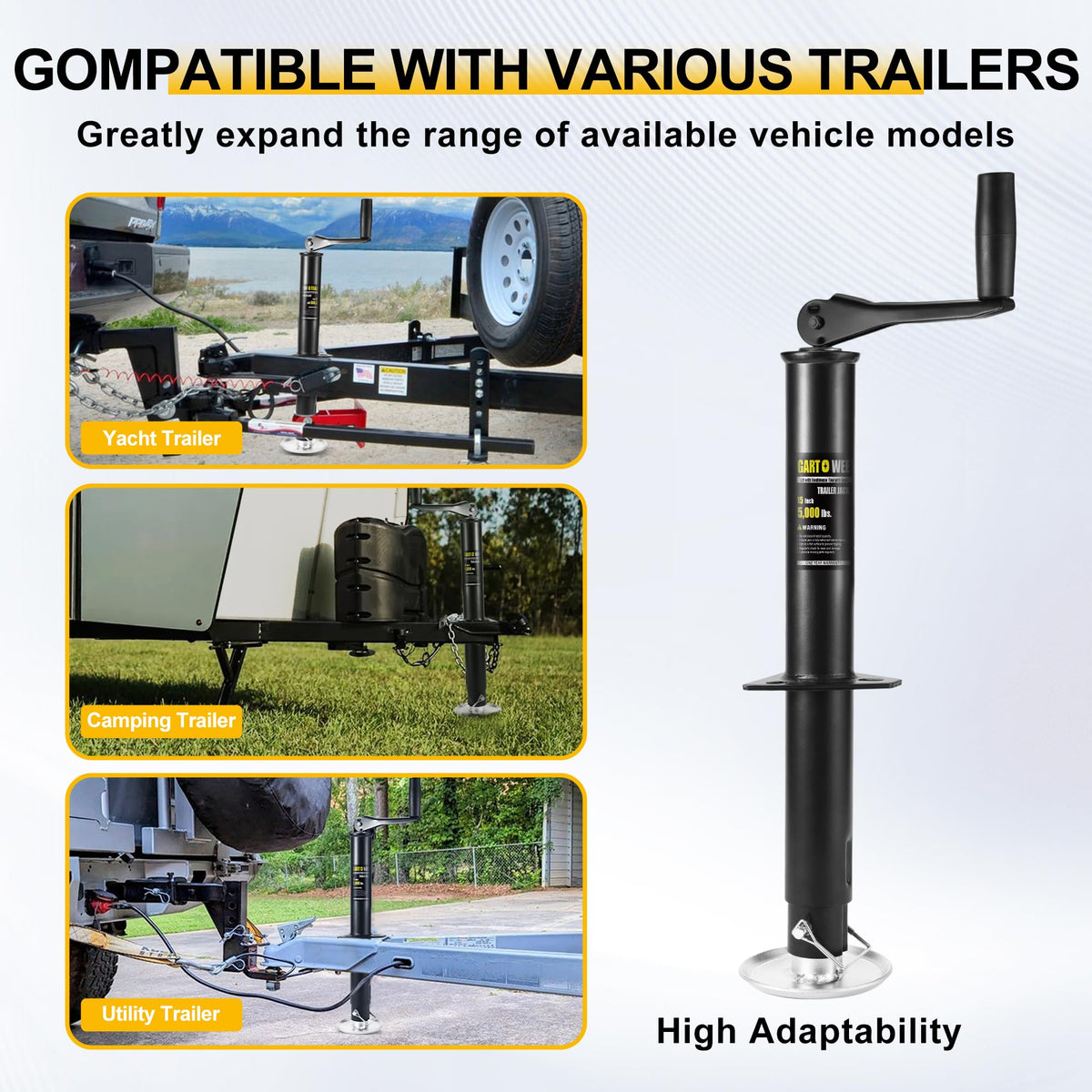 GARTOWEE mounting bracket and bolts display for secure installation benefit