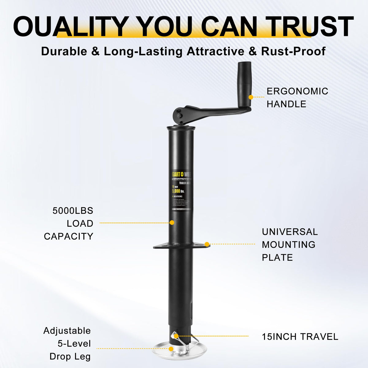 GARTOWEE side profile retracted height demonstrating compact storage and space saving benefit