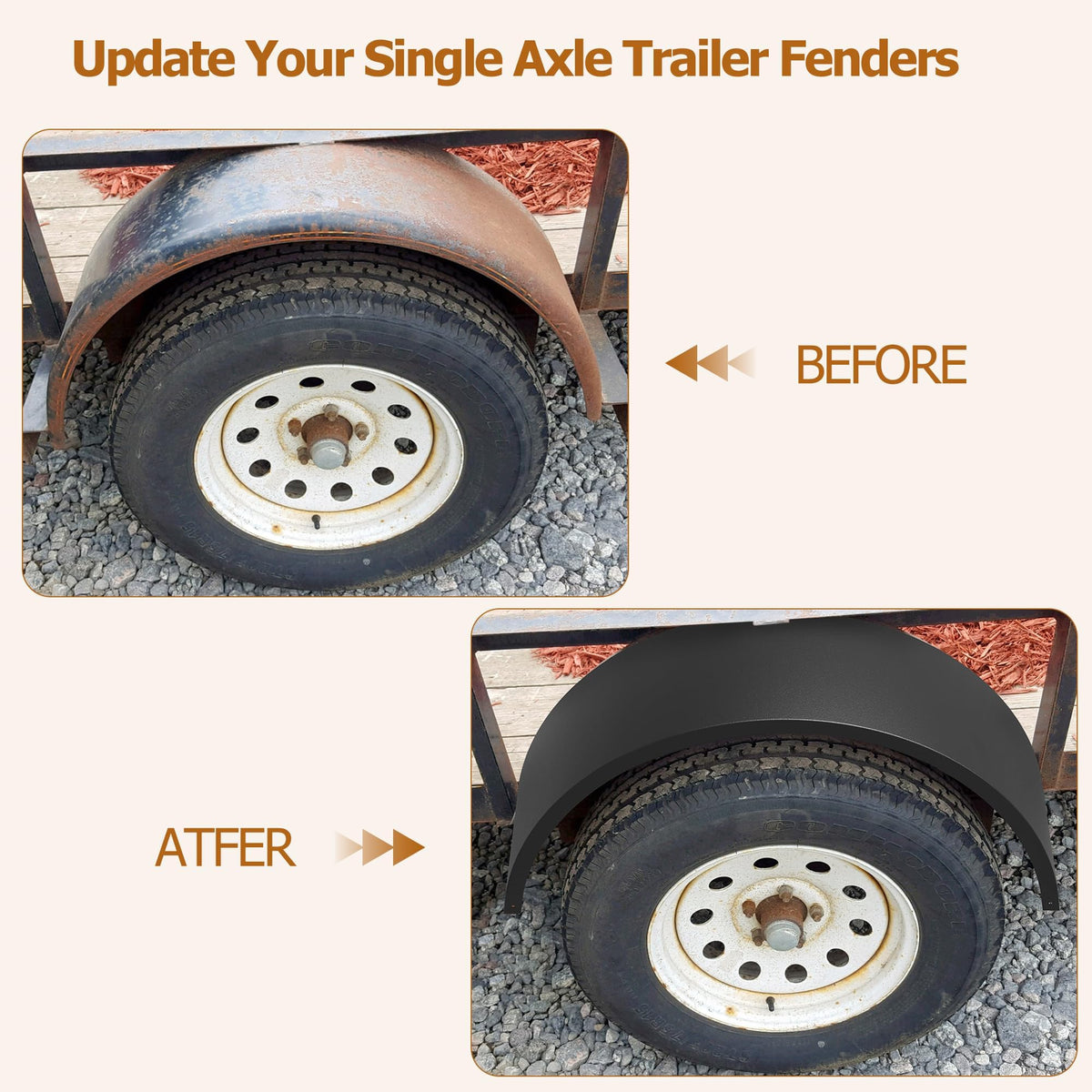 Garvee fender installed on utility trailer demonstrating debris protection