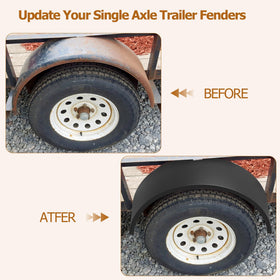 Garvee fender installed on utility trailer demonstrating debris protection