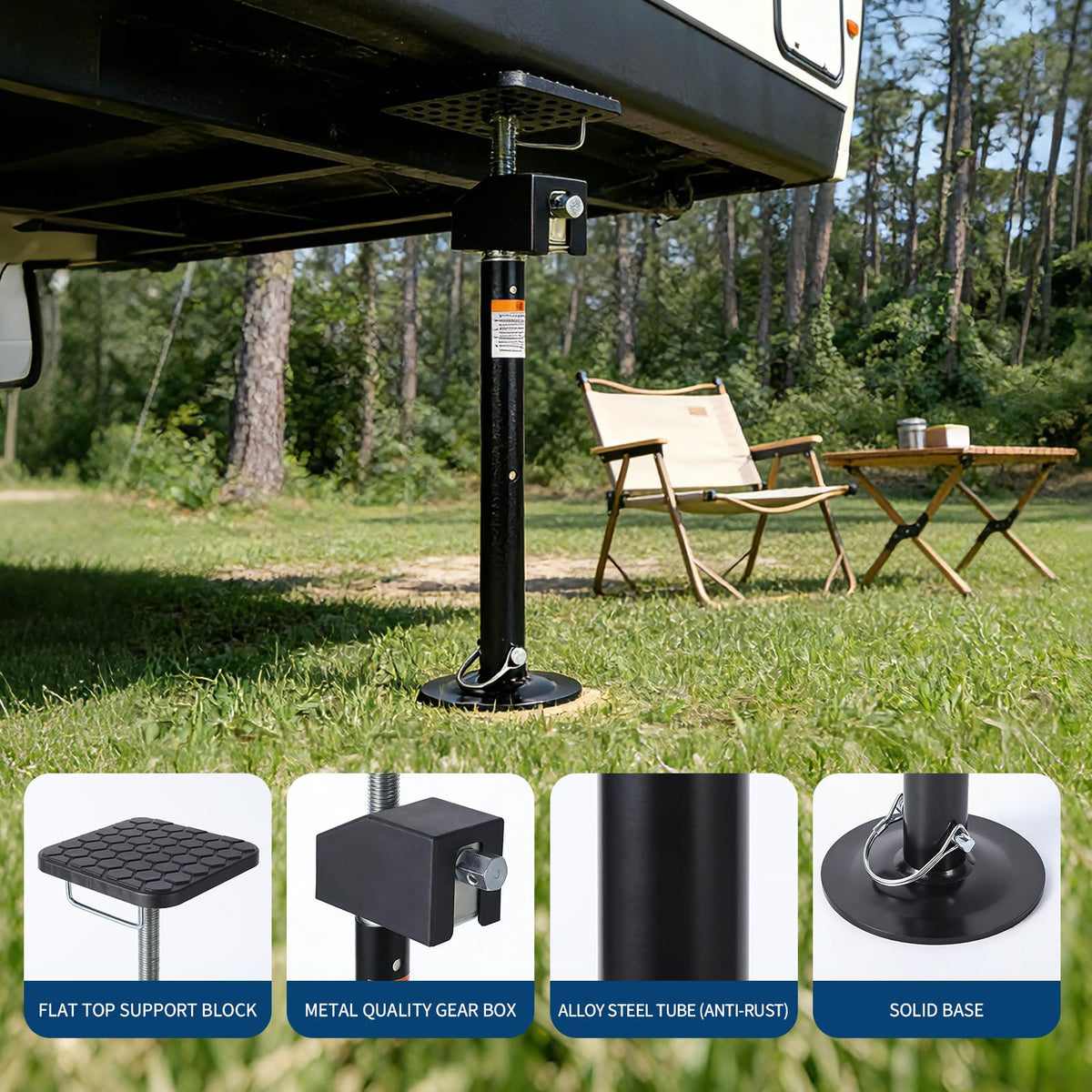 Garvee closeup of flat top support block protecting slide‑out flooring