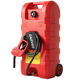 Garvee front view of 15 gal gas can showing durable design and capacity benefit