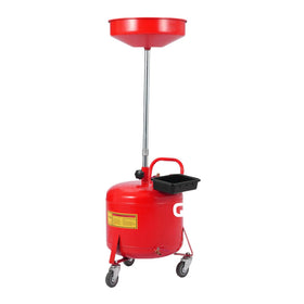 Garvee front view of oil drain tank showing compact durable design and mobility