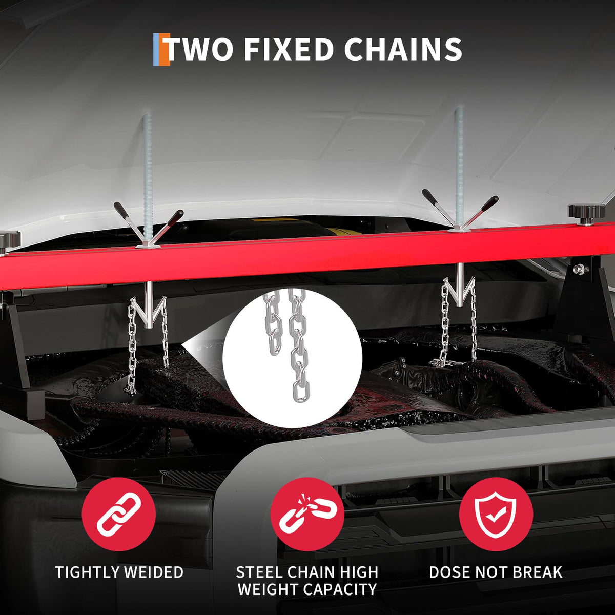 Garvee in-use image holding engine in bay for safer transmission removal