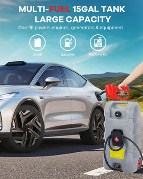 Garvee caddy in use refueling a generator, spill-free transfer benefit
