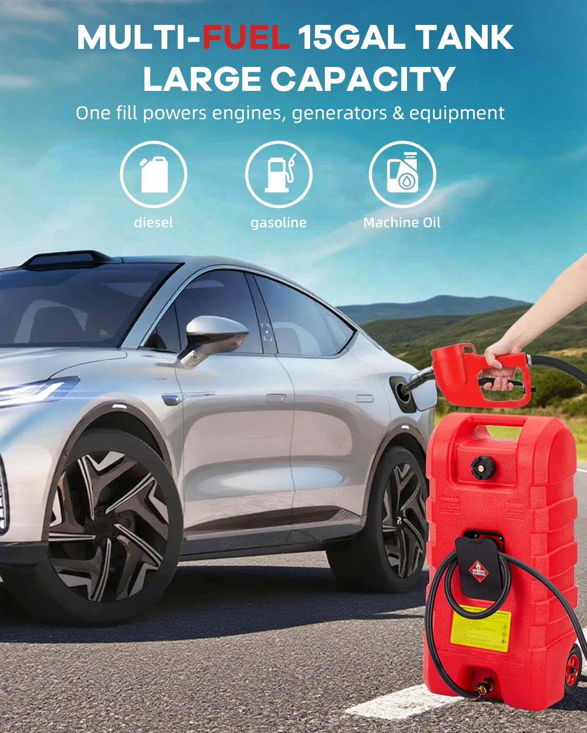 Garvee label and clear gallon liter markings for accurate fuel monitoring benefit