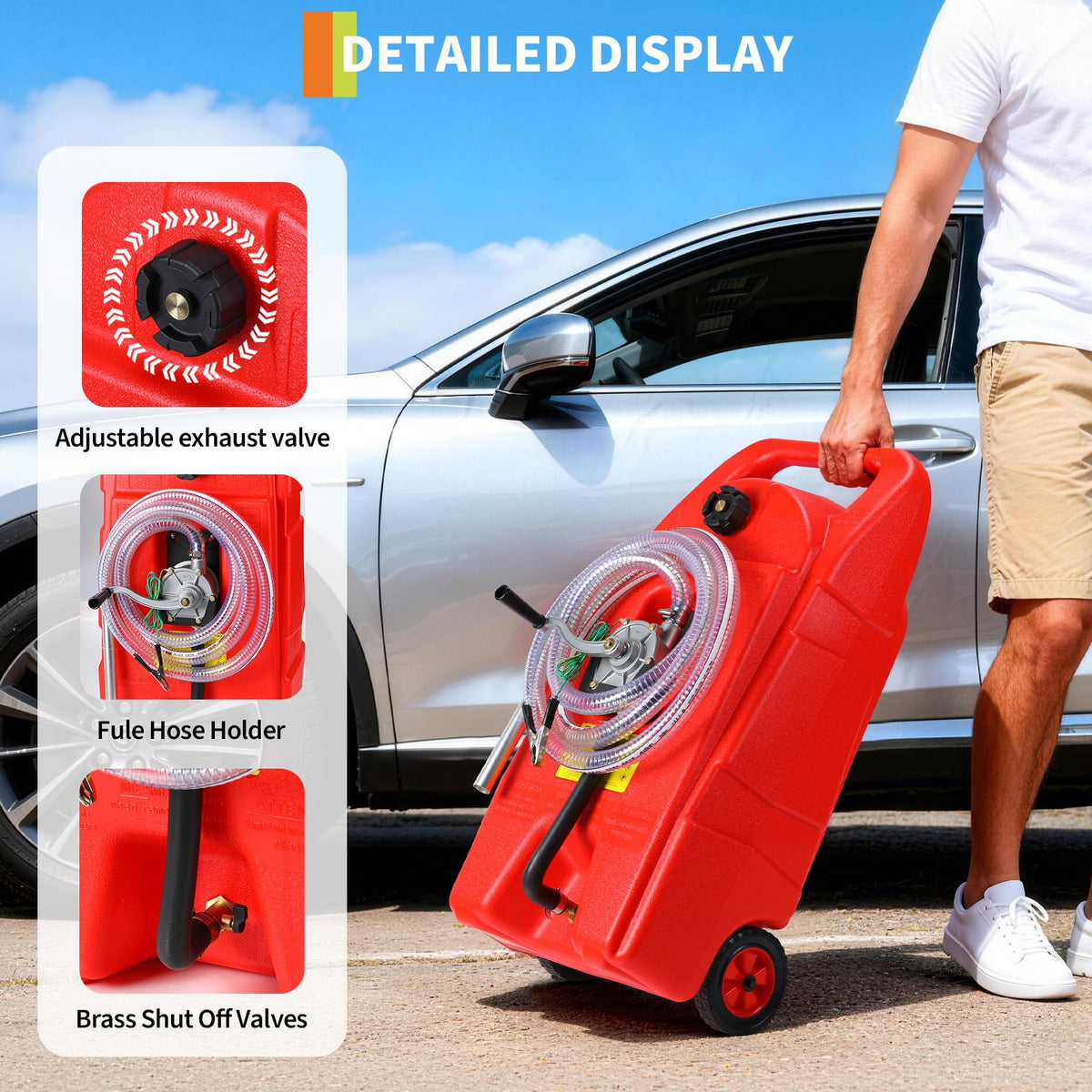 Garvee hand-crank pump in motion, efficient manual fuel delivery