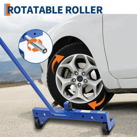 Garvee scale comparison with car wheel showing size fit and easy maneuvering