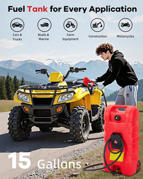 Garvee next to a standard gasoline jug showing scale and storage capacity benefit