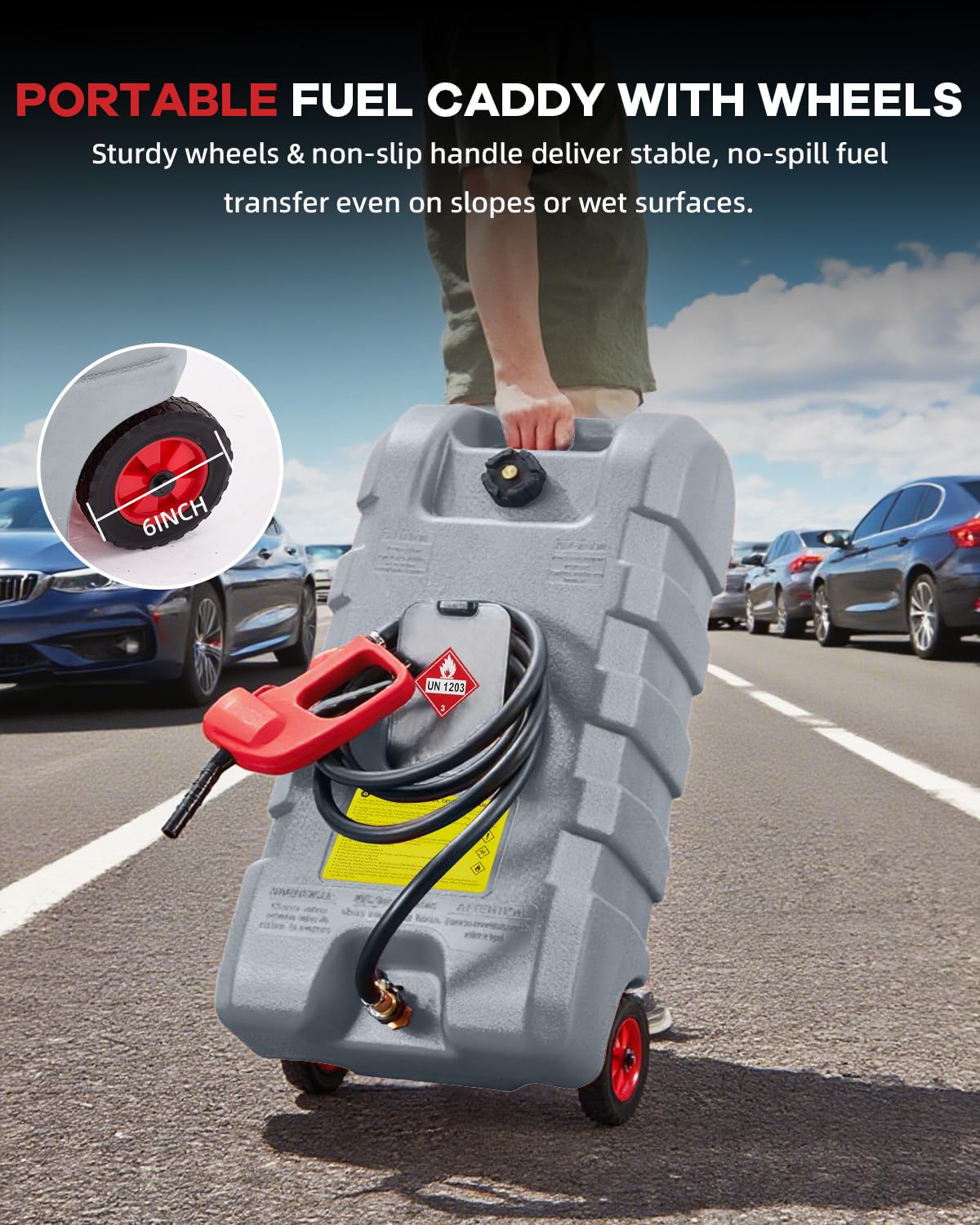 Garvee heavy-duty wheels and collapsible handle, easy transport benefit