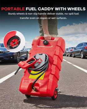 Garvee heavy-duty wheels and pull handle being towed across gravel for mobility benefit
