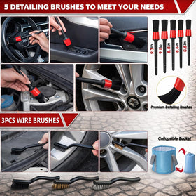GASLIKE collapsible bucket with foam gun and accessories for portable washing