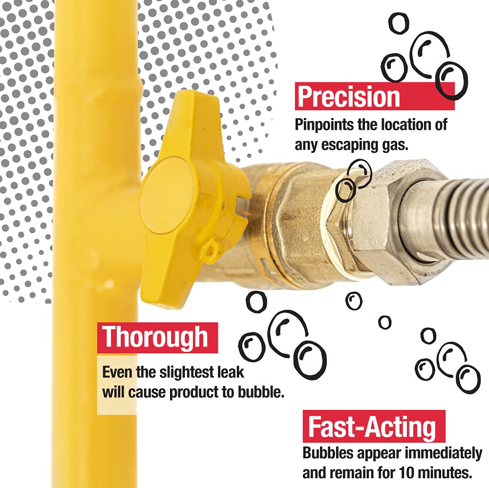 Gasoila spray applied to pipe joint showing clear leak detection visibility