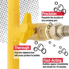 Gasoila spray applied to pipe joint showing clear leak detection visibility