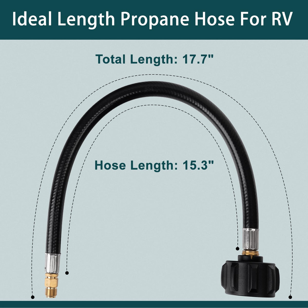 GASPRO hose bent to show flexibility and weather resistance across temperatures
