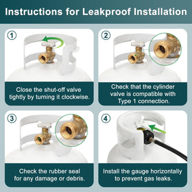 GASPRO label and spec closeup showing material and fitting information for confidence