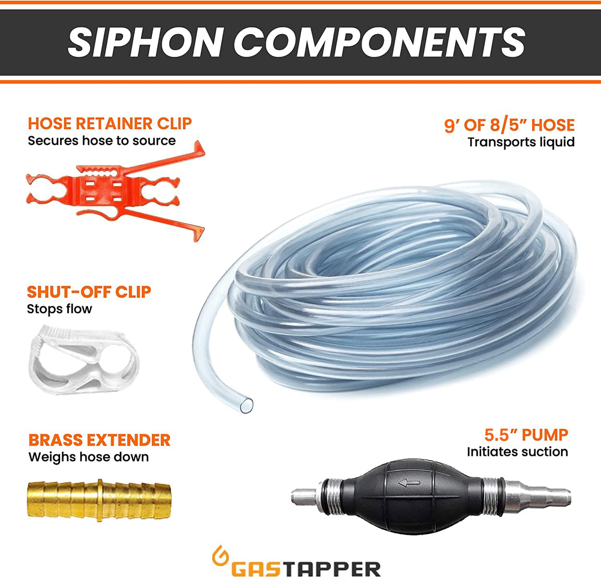 GasTapper brass tip close-up highlighting durable weighted inlet for stable submersion