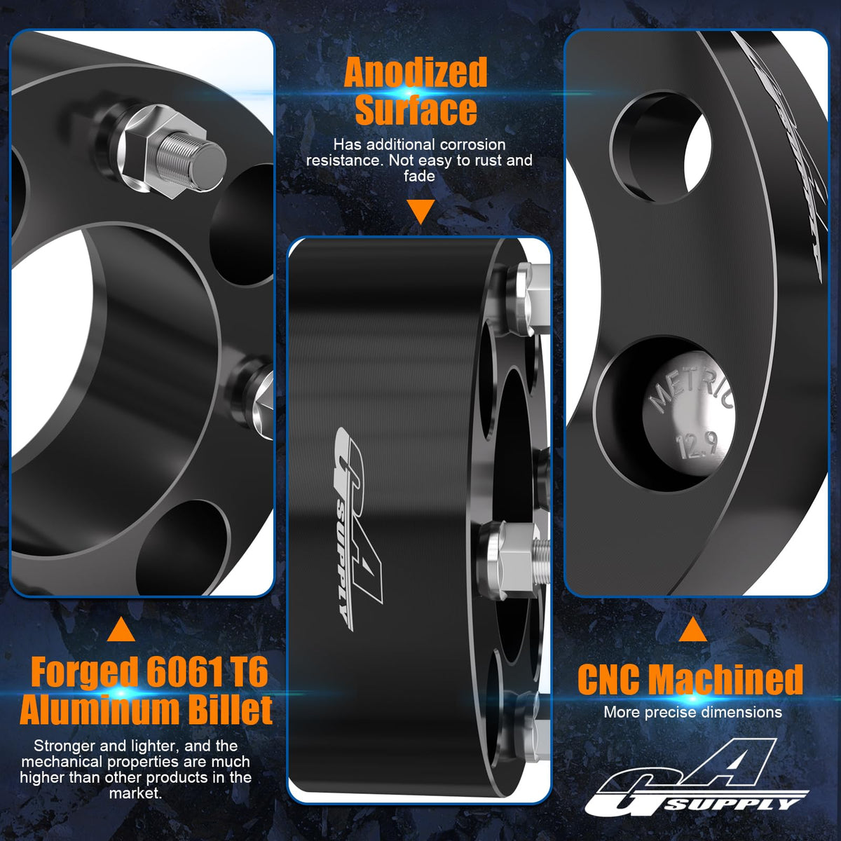 GAsupply detailed hub bore showing 74mm fitment for correct hub alignment