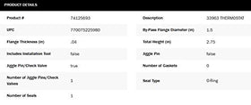 Gates 33963 next to ruler and packaging showing size and included components for easy verification