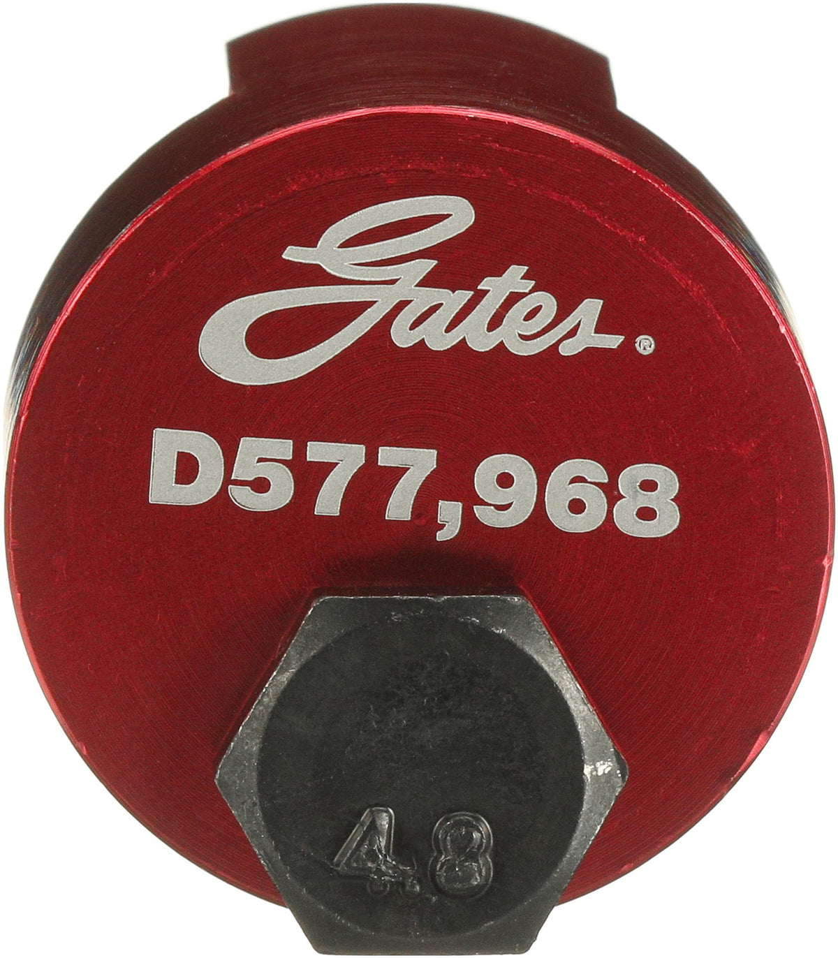 Gates tool in use stretching a Micro V belt for accurate installation