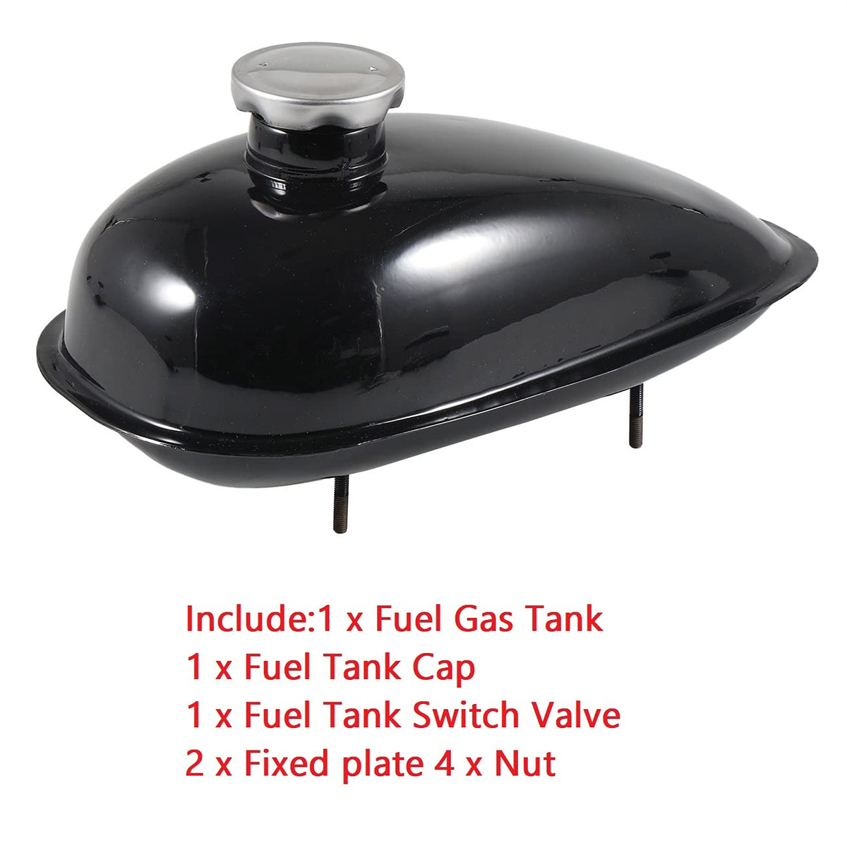 Gator parts fuel tank mounted on a motorized bicycle demonstrating fit and clearance