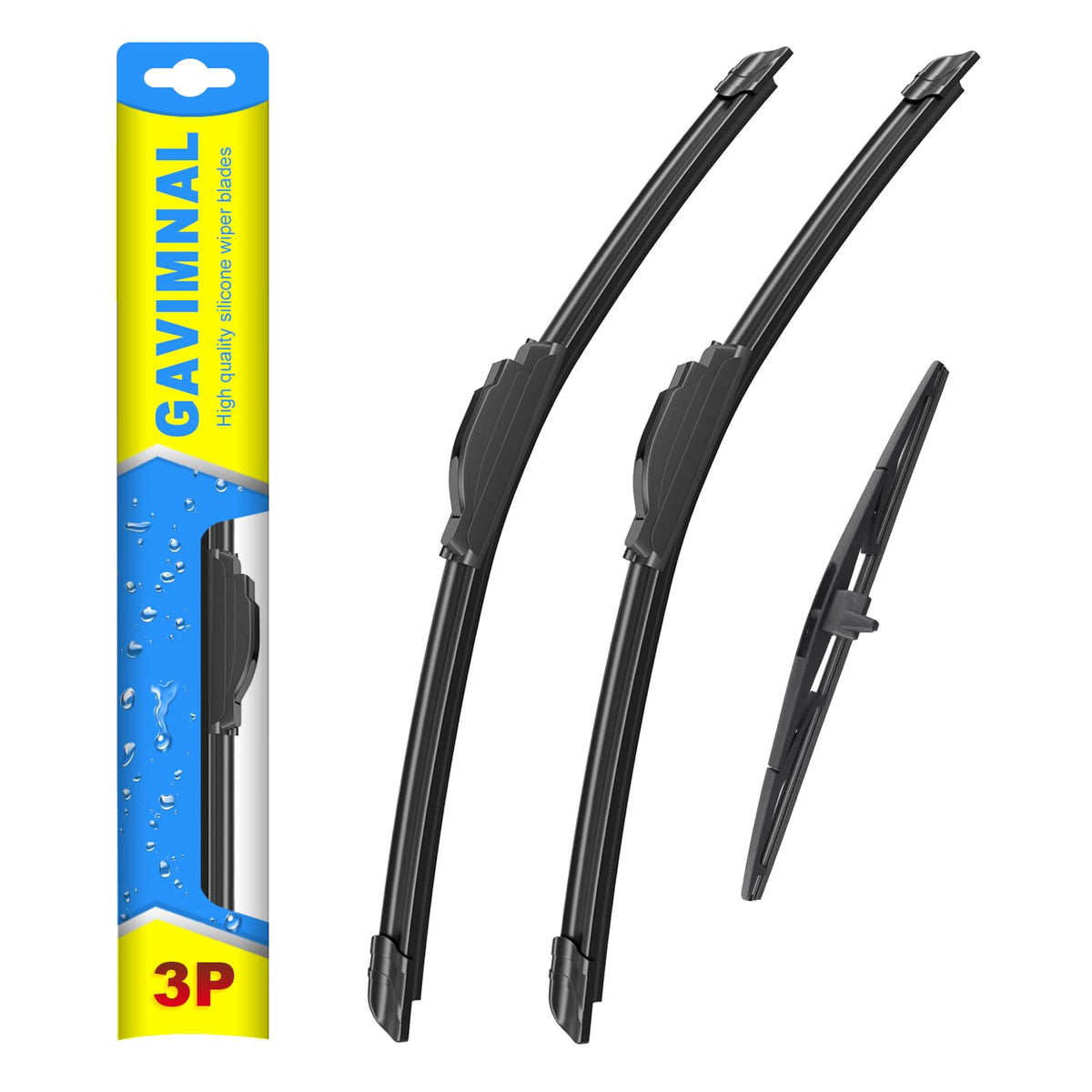 Gavimnal front packaging showing full 24/20/12 inch wiper set and benefits