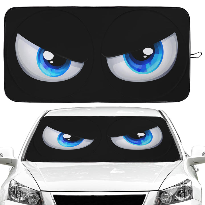 Gayruaicjz front view of folded sunshade showing packaging and branding, protects interior