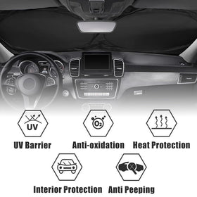 Gayruaicjz folded sunshade in hand demonstrating easy compact storage