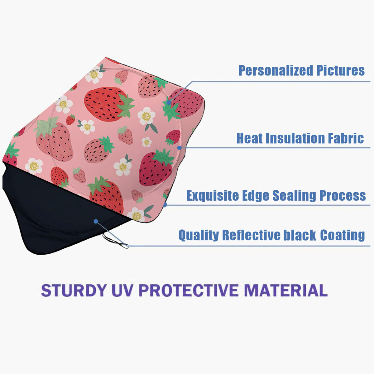 Gayruaicjz sunshade laid flat with dimensions visible for fit confirmation