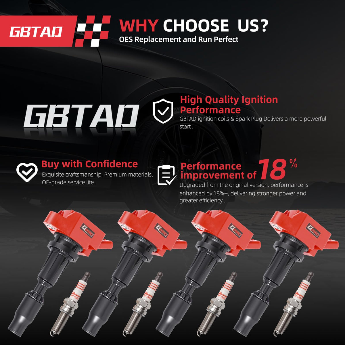 GBTAD coils and plugs installed in engine showing improved reliability benefit