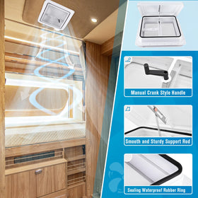 GDDGHS vent open to 45° demonstrating airflow and partial weather shielding