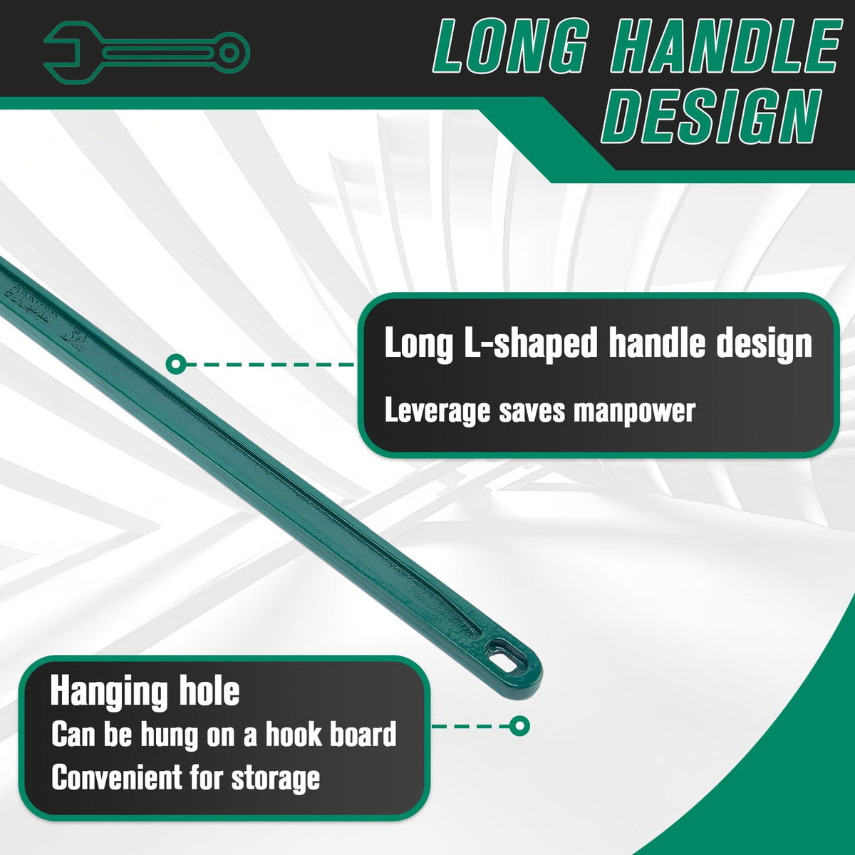 GDHSWJ wrench in use on pipe demonstrating secure grip for plumbing tasks