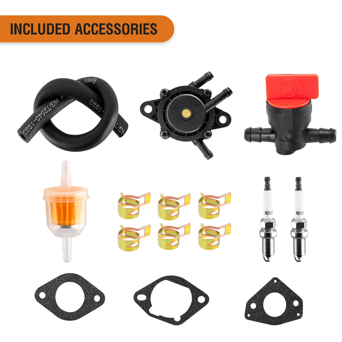 GDLIN carburetor packaging and included parts showing everything supplied for convenience