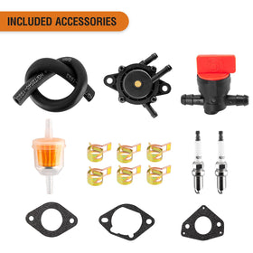 GDLIN carburetor packaging and included parts showing everything supplied for convenience