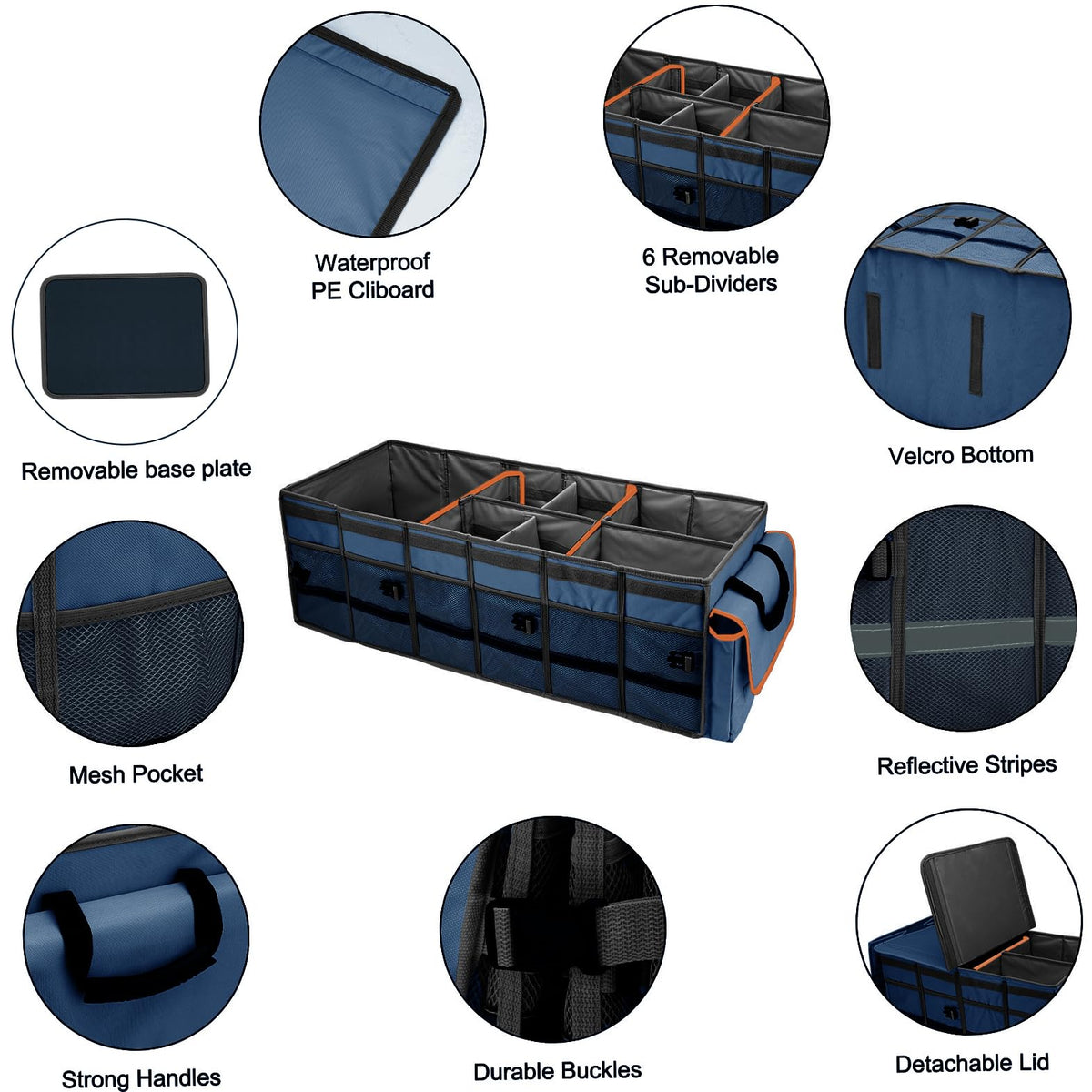 GDNasist installed in SUV trunk illustrating non-slip straps and tidy layout